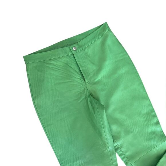 Ralph Lauren Black label 100% leather Green Pants NWT 10 - Picture 6 of 15